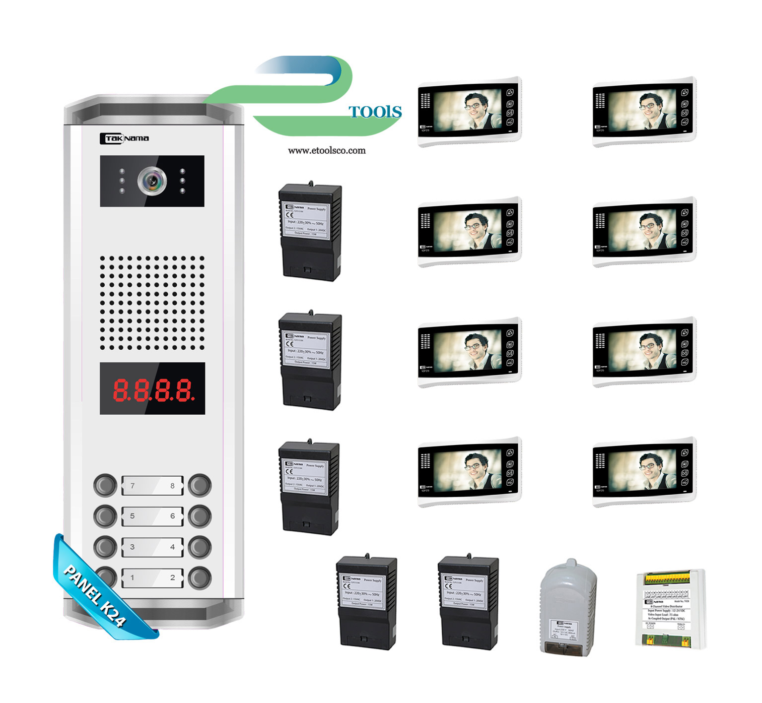 پکیج 8 واحدی آیفون تصویری تک نما E70